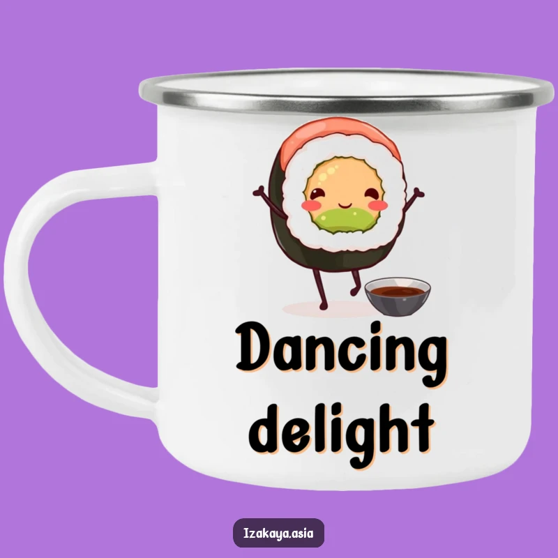 Funny Sushi Roll Camping Mug - Hilarious Outdoor Drinkware for Adventurous Laughs