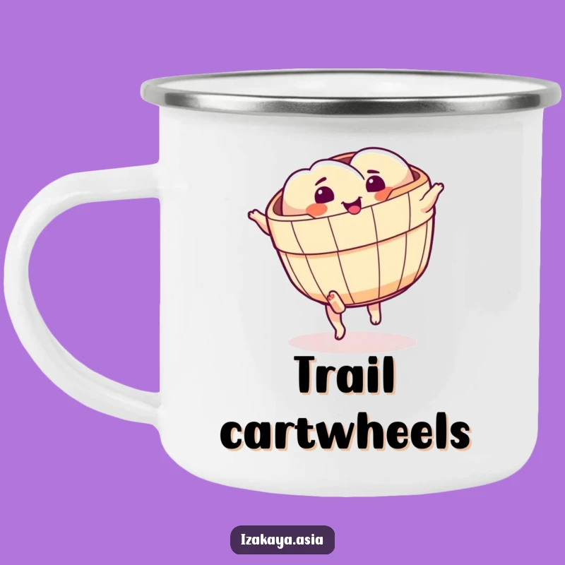 Funny Dim Sum Cartwheel Camping Mug - Hilarious Outdoor Drinkware for Fun Adventures