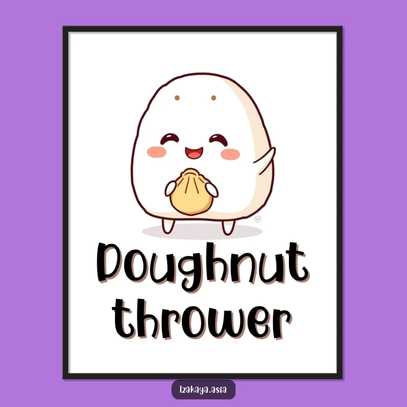 Funny Onigiri Digital Art - Instant Hilarious Japanese Food Decor Print