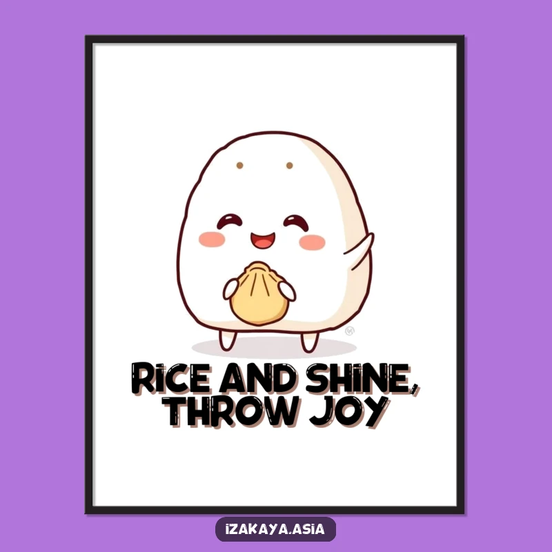 Free Printable Onigiri Throwing Dumpling Wall Art - Funny Foodie Downloadable Decor